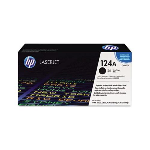 HP 124A Q6000A HP Smart Print Cartridge, Black (2,500 Yield)  HP Q6000A    