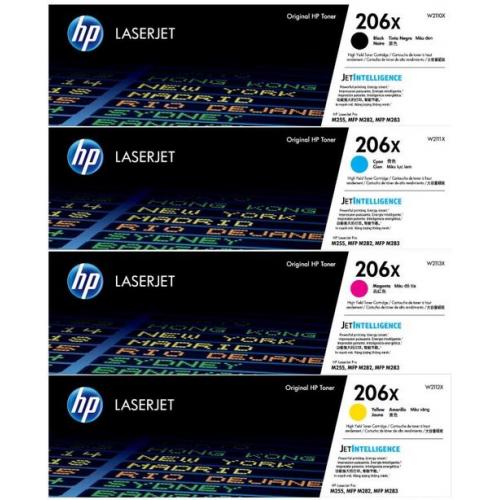Hewlett Packard 206X  SET                                                  HP 206X High Yield Toner Cartridge Set W2110X, W2111X, W2112X, W2113X (Black, Cyan, Magenta, Yellow) Hewlett Packard 206X  SET                                                 