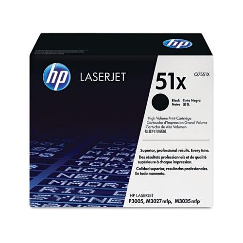 HP 51X Q7551X High Yield Blk Print Cartridge HP Yield: 13k HP Q7551X    