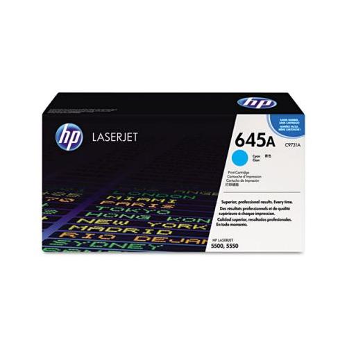 HP 645A C9731A Color Laser Jet 5500 Smart Print Cartridge, Cyan (Yld 12k) HP C9731A   