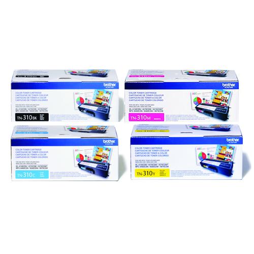 Brother TN310SET       TN310BK. TN310C. TN310M. TN310Y OEM Toner Cartridge Set Brother TN310SET      