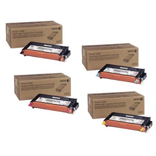 Xerox 6280 HY TONER SET          Phaser 6280 High Yield Toner Set 106r01392 , 106r01393, 106r01394 106r01395  Xerox 6280 HY TONER SET         