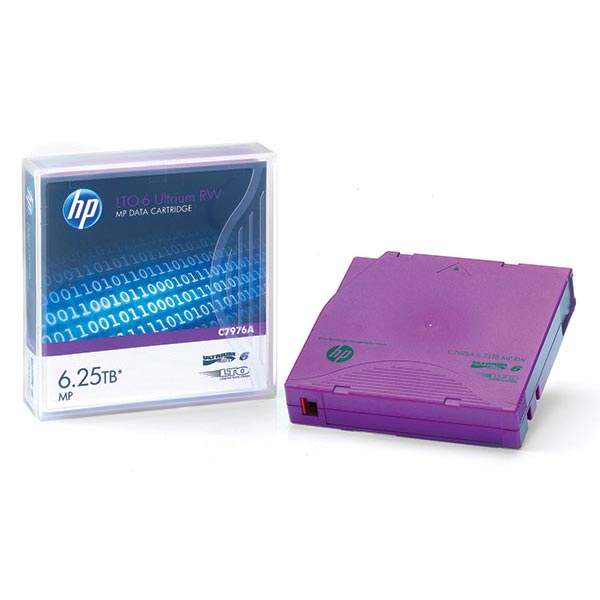 Hewlett Packard HP C7976AF LTO 6 Ultrium (2.5/6.25 TB) MP RFID RW Custom Labeled Data Cartridge (20/Pkg) (Includes 5 Cleaning Cartridge Labels) Hewlett Packard C7976AF