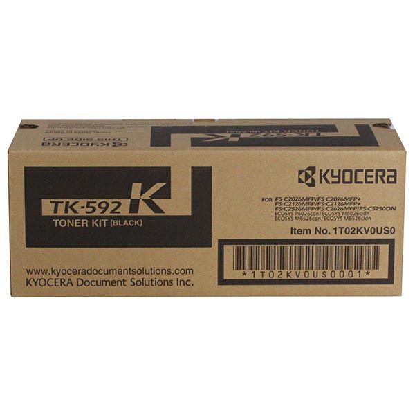 Kyocera Kyocera TK-592K Black Toner Cartridge + Waste Toner Bottle (7000 Yield) Kyocera TK-592K
