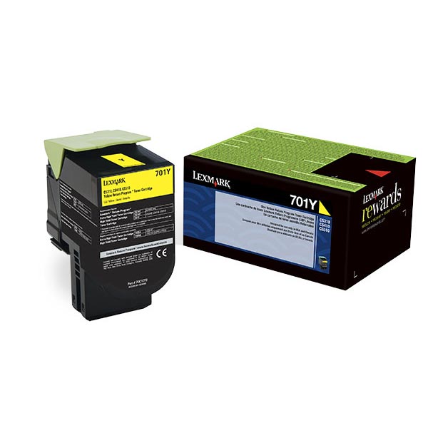 Lexmark Lexmark 70C10Y0 (701Y) Yellow Return Program Toner Cartridge (1000 Yield) Lexmark 70C10Y0