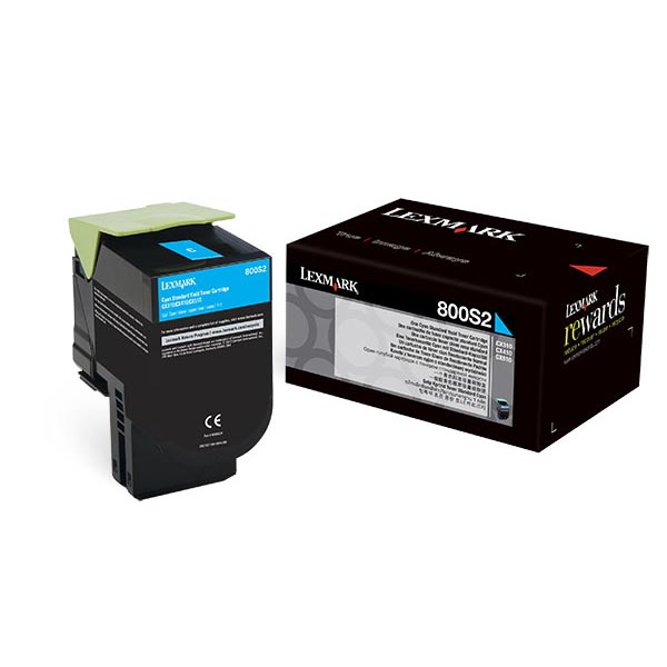 Lexmark Lexmark 80C0S20 (800S2) Cyan Toner Cartridge (2000 Yield) Lexmark 80C0S20