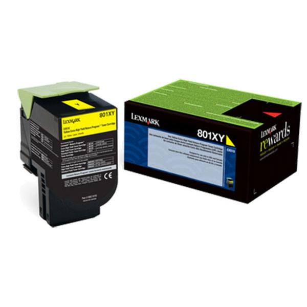 Lexmark Lexmark 80C0XYG Extra High Yield Yellow Return Program Toner Cartridge for US Government (4000 Yield) (TAA Compliant Version of 80C1XY0) Lexmark 80C0XYG