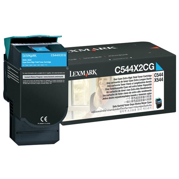 Lexmark Lexmark C544X2CG Extra High Yield Cyan Toner Cartridge (4000 Yield) Lexmark C544X2CG