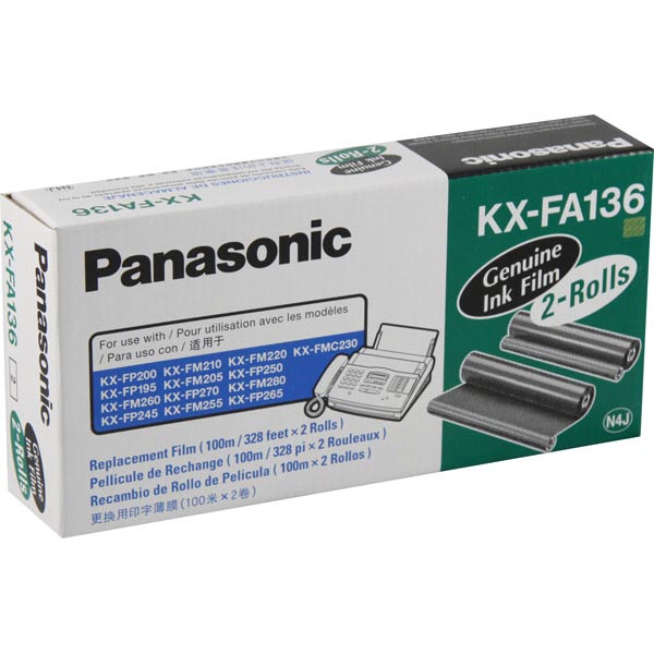 Panasonic Panasonic KX-FA136 Fax Film Refill Ribbons (330 Yield/Roll) (2 Rolls/Box) Panasonic KX-FA136