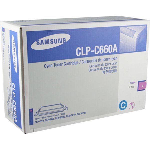 Samsung Samsung CLP-C660A Cyan Toner Cartridge (2000 Yield) Samsung CLP-C660A
