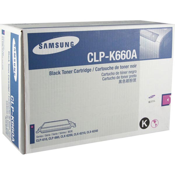 Samsung Samsung CLP-K660A Black Toner Cartridge (2500 Yield) Samsung CLP-K660A