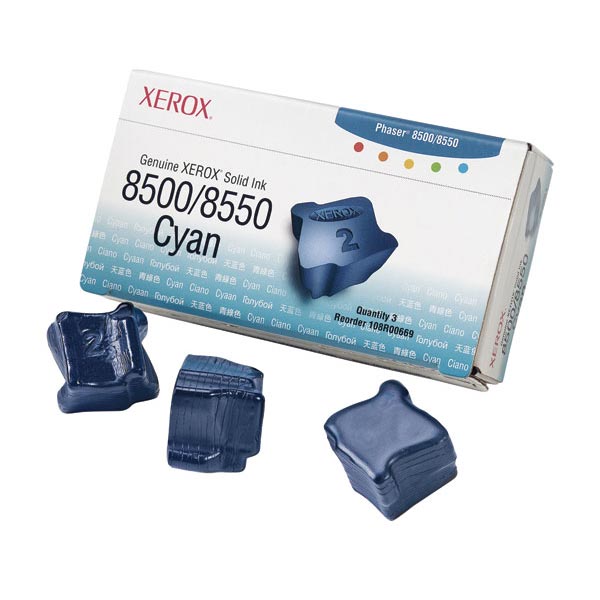 Xerox Xerox 108R00669 Cyan Solid Ink (3 Sticks/Box) (Total Box Yield 3000) Xerox 108R00669