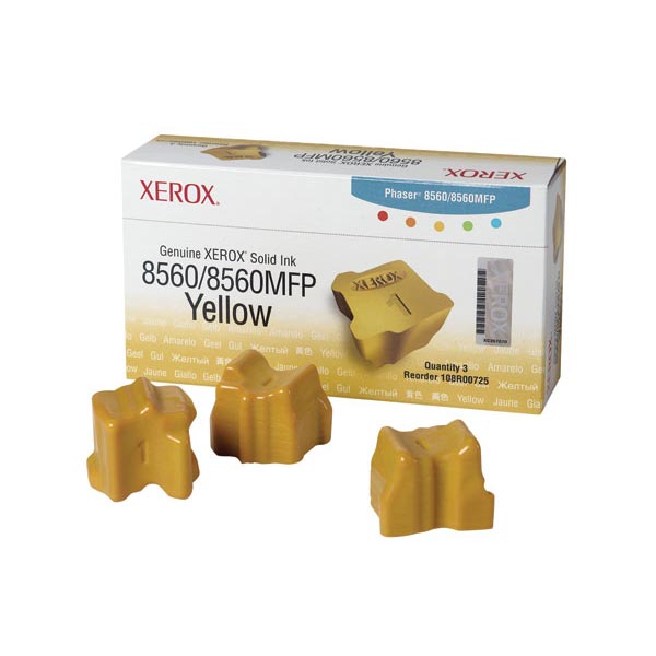 Xerox Xerox 108R00725 Yellow ColorStix Ink (3 Sticks/Box) (Total Box Yield 3400) Xerox 108R00725