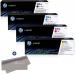 HP 201A BCYM l Laserjet Toner Cartridge Set CF400A, CF401A, CF402A, CF403A- for hp Laserjet M277/ MFP M277dw/ Laserjet Pro M252 + InkSaver Microfiber LCD Screen Cleaning Cloth