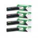 Lexmark C331HC0, C331HK0, C331HM0, C331HY0 CMYK 4-Color High Yield Return Program Toner Cartridge Set for C3326, MC3326