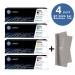 HP 202A BCYM Original LaserJet Toner Cartridge Set CF500A, CF501A, CF502A, CF503A - For Hp Laserjet M254dw, MFP M281fdw Printers + InkSaver MicroFiber LCD Screen Cleaning Cloth 